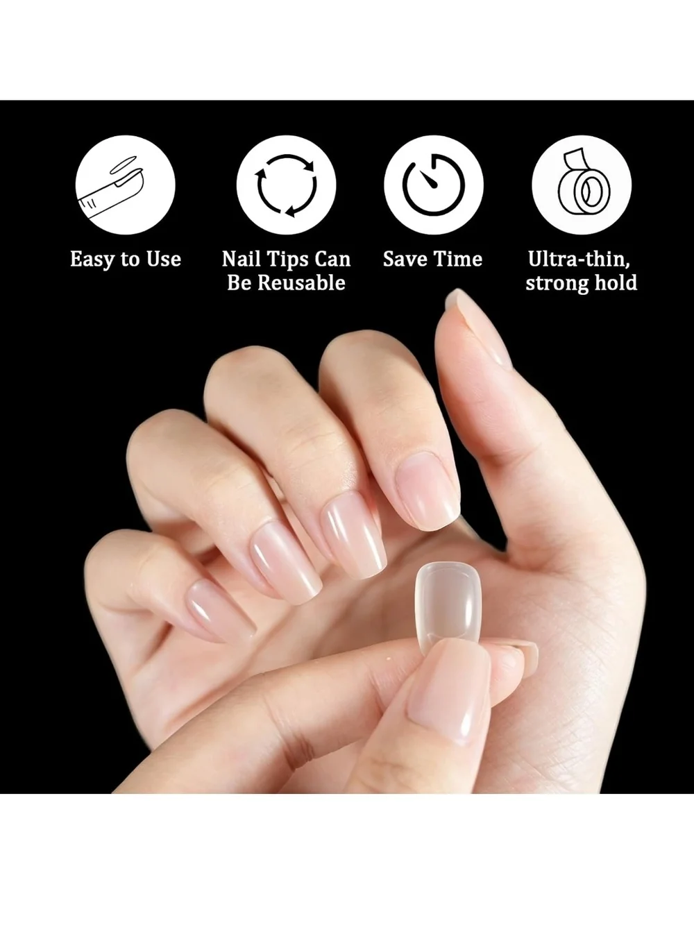 960pcs Nail Adhesive Tabs 0.3mm Super Sticky Nail Glue Stickers